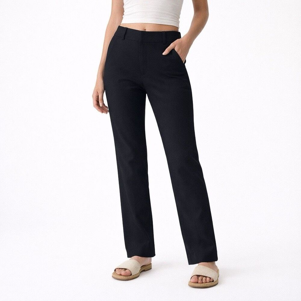 H&M -Womens Dress Pants / Slacks with Gold Buckels - Size 4 - Black